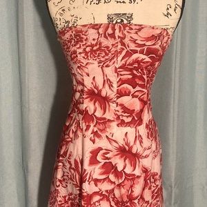 Floral Strapless Pink dress
